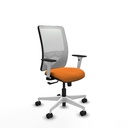 Zulema sincro malla blanca similpiel naranja brazos blancos base blanca  ruedas 65mm nailon