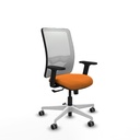 Zulema sincro malla blanca similpiel naranja brazos 2D base blanca  ruedas 65mm engomadas