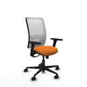 Zulema sincro malla blanca similpiel naranja brazos 3D base nailon  ruedas 65mm nailon