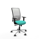Zulema sincro malla blanca similpiel turquesa brazos 1D base aluminio  ruedas 65mm engomadas