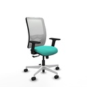 Zulema sincro malla blanca similpiel turquesa brazos 2D base blanca  ruedas 65mm nailon