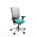 Zulema sincro malla blanca similpiel turquesa brazos 2D base aluminio  ruedas 65mm engomadas