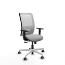 Zulema sincro malla blanca similpiel gris claro brazos 1D base blanca  ruedas 65mm engomadas