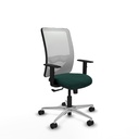Zulema sincro malla blanca similpiel verde botella brazos 1D base aluminio  ruedas 65mm nailon