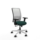 Zulema sincro malla blanca similpiel verde botella brazos 2D base blanca  ruedas 65mm nailon