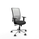 Zulema sincro malla blanca similpiel gris oscuro brazos 1D base aluminio  ruedas 65mm engomadas