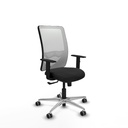 Zulema sincro malla blanca similpiel negro brazos 1D base aluminio  ruedas 65mm engomadas