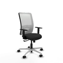 Zulema sincro malla blanca similpiel negro brazos 1D base aluminio  ruedas 65mm nailon