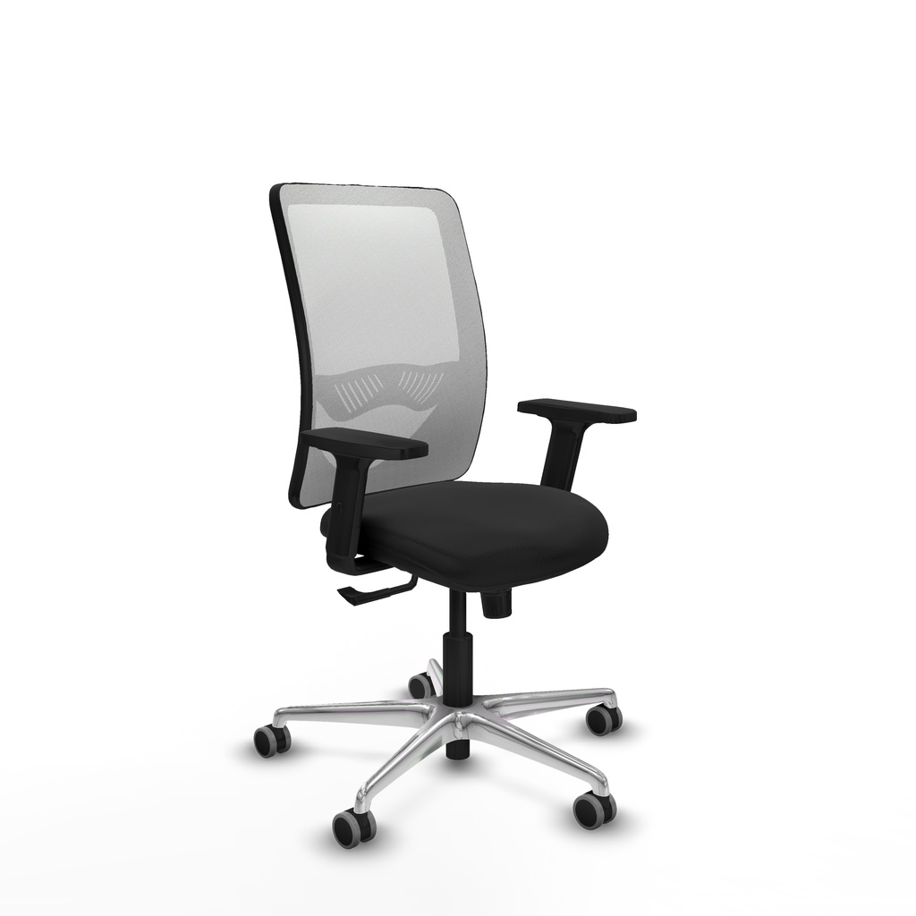 Zulema sincro malla blanca similpiel negro brazos 2D base aluminio  ruedas 65mm engomadas