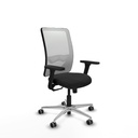 Zulema sincro malla blanca similpiel negro brazos 3D base aluminio  ruedas 65mm engomadas