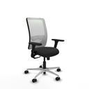 Zulema sincro malla blanca similpiel negro brazos 3D base aluminio  ruedas 65mm nailon