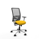 Zulema sincro malla gris bali amarillo brazos blancos base aluminio  ruedas 65mm nailon