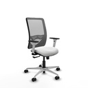 Zulema sincro malla gris bali blanco brazos blancos base aluminio  ruedas 65mm nailon
