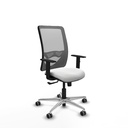 Zulema sincro malla gris bali blanco brazos 1D base aluminio  ruedas 65mm engomadas