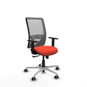 Zulema sincro malla gris bali naranja oscuro brazos 1D base aluminio  ruedas 65mm engomadas