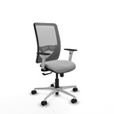 Zulema sincro malla gris bali gris claro brazos blancos base aluminio  ruedas 65mm nailon