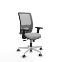 Zulema sincro malla gris bali gris claro brazos 2D base blanca  ruedas 65mm engomadas
