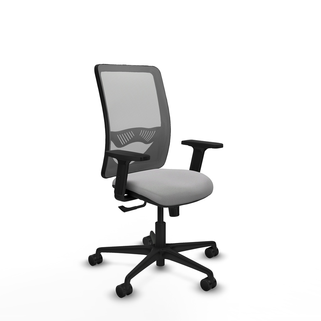 Zulema sincro malla gris bali gris claro brazos 2D base nailon  ruedas 65mm nailon