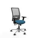 Zulema sincro malla gris bali verde petroleo brazos 2D base aluminio  ruedas 65mm engomadas