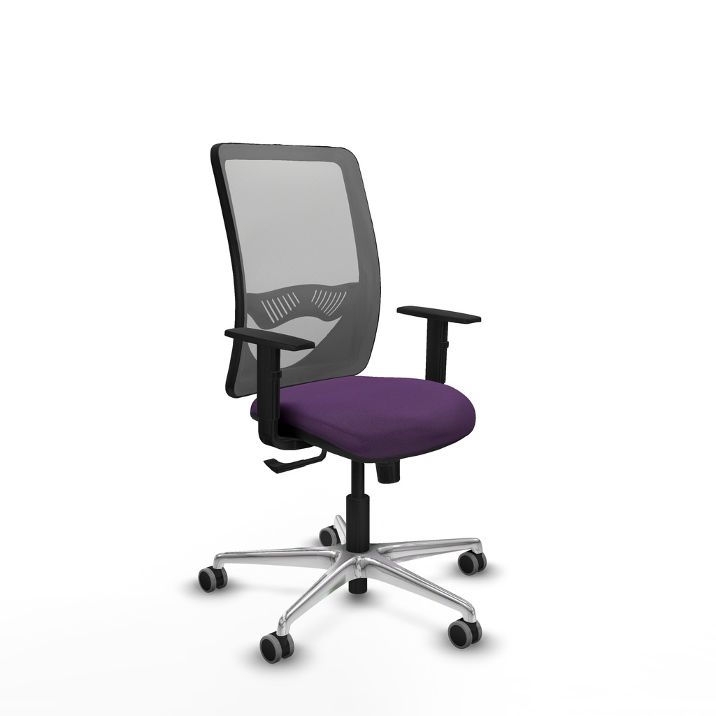 Zulema sincro malla gris bali morado brazos 1D base aluminio  ruedas 65mm engomadas