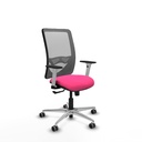 Zulema sincro malla gris similpiel rosa brazos blancos base aluminio  ruedas 65mm engomadas