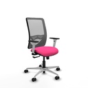 Zulema sincro malla gris similpiel rosa brazos blancos base aluminio  ruedas 65mm nailon