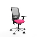 Zulema sincro malla gris similpiel rosa brazos 3D base aluminio  ruedas 65mm engomadas