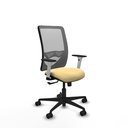 Zulema sincro malla gris similpiel crema brazos blancos base nailon  ruedas 65mm nailon