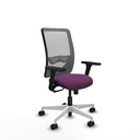 Zulema sincro malla gris similpiel morado brazos 3D base blanca  ruedas 65mm nailon