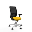 Zulema sincro malla negra bali amarillo brazos 2D base blanca  ruedas 65mm nailon