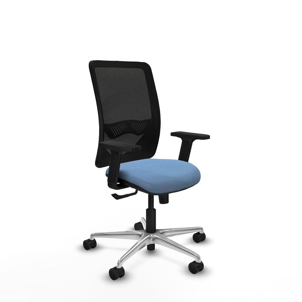 Zulema sincro malla negra bali azul cielo brazos 2D base aluminio  ruedas 65mm nailon