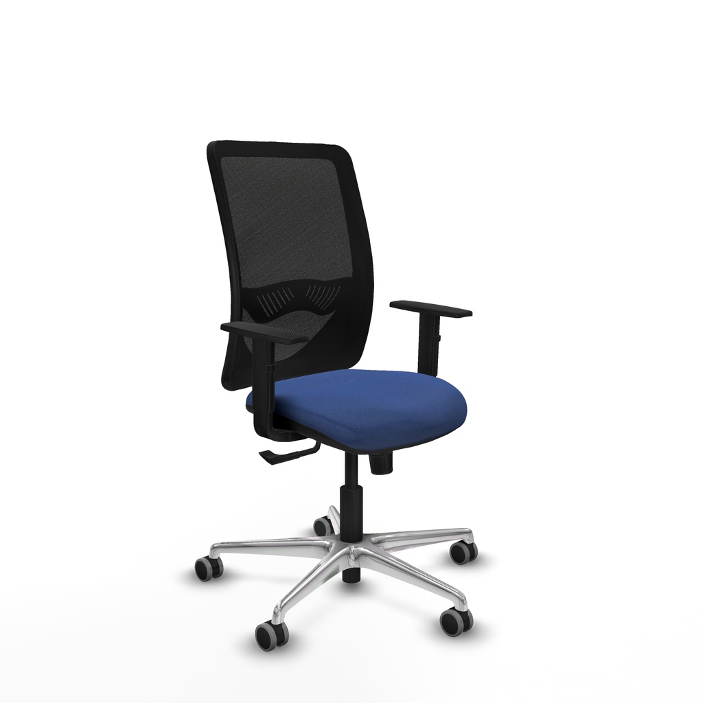 Zulema sincro malla negra bali azul marino brazos 1D base aluminio  ruedas 65mm engomadas