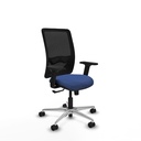 Zulema sincro malla negra bali azul marino brazos 2D base aluminio  ruedas 65mm nailon