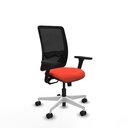 Zulema sincro malla negra bali naranja oscuro brazos 3D base blanca  ruedas 65mm nailon