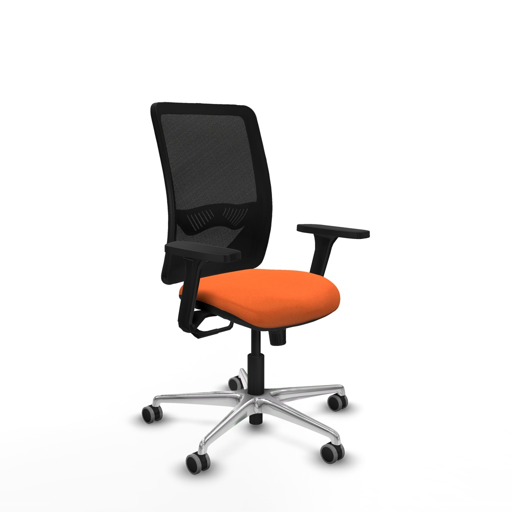 Zulema sincro malla negra bali naranja brazos 3D base aluminio  ruedas 65mm engomadas