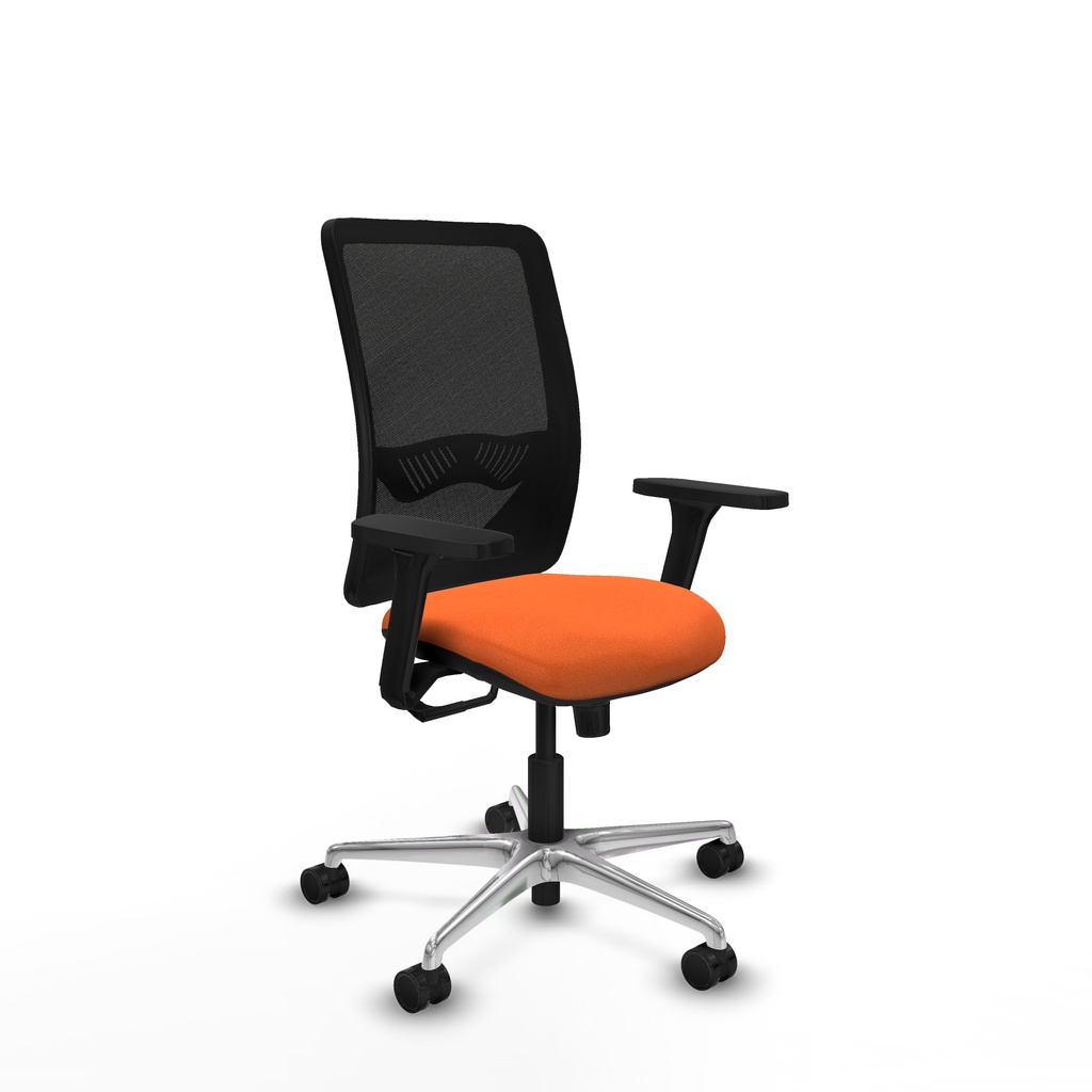 Zulema sincro malla negra bali naranja brazos 3D base aluminio  ruedas 65mm nailon