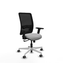 Zulema sincro malla negra bali gris claro brazos 2D base blanca  ruedas 65mm engomadas