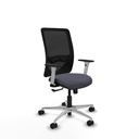 Zulema sincro malla negra bali gris oscuro brazos blancos base aluminio  ruedas 65mm nailon