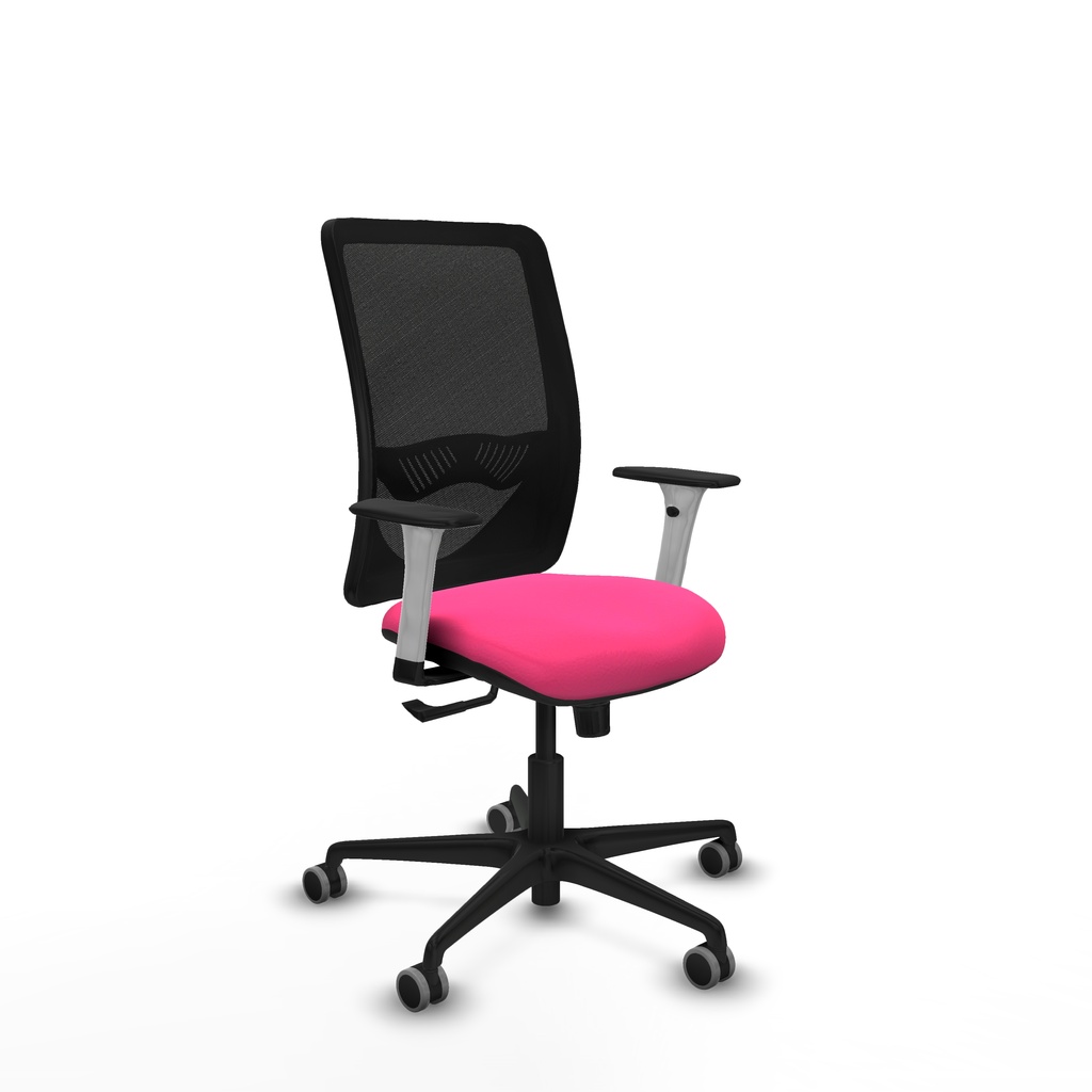 Zulema sincro malla negra similpiel rosa brazos blancos base nailon  ruedas 65mm engomadas