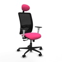 Zulema sincro malla negra similpiel rosa brazos blancos base nailon cabecero fijo ruedas 65mm nailon