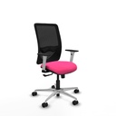 Zulema sincro malla negra similpiel rosa brazos blancos base aluminio  ruedas 65mm nailon
