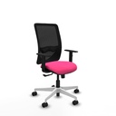 Zulema sincro malla negra similpiel rosa brazos 1D base blanca  ruedas 65mm nailon