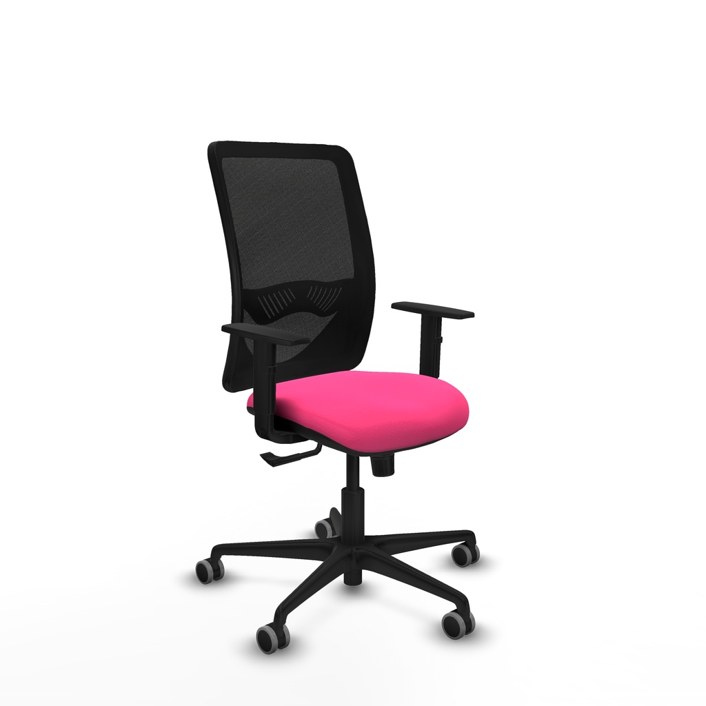 Zulema sincro malla negra similpiel rosa brazos 1D base nailon  ruedas 65mm engomadas