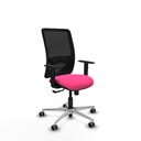 Zulema sincro malla negra similpiel rosa brazos 1D base aluminio  ruedas 65mm engomadas