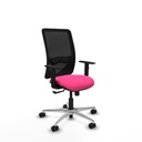 Zulema sincro malla negra similpiel rosa brazos 1D base aluminio  ruedas 65mm nailon
