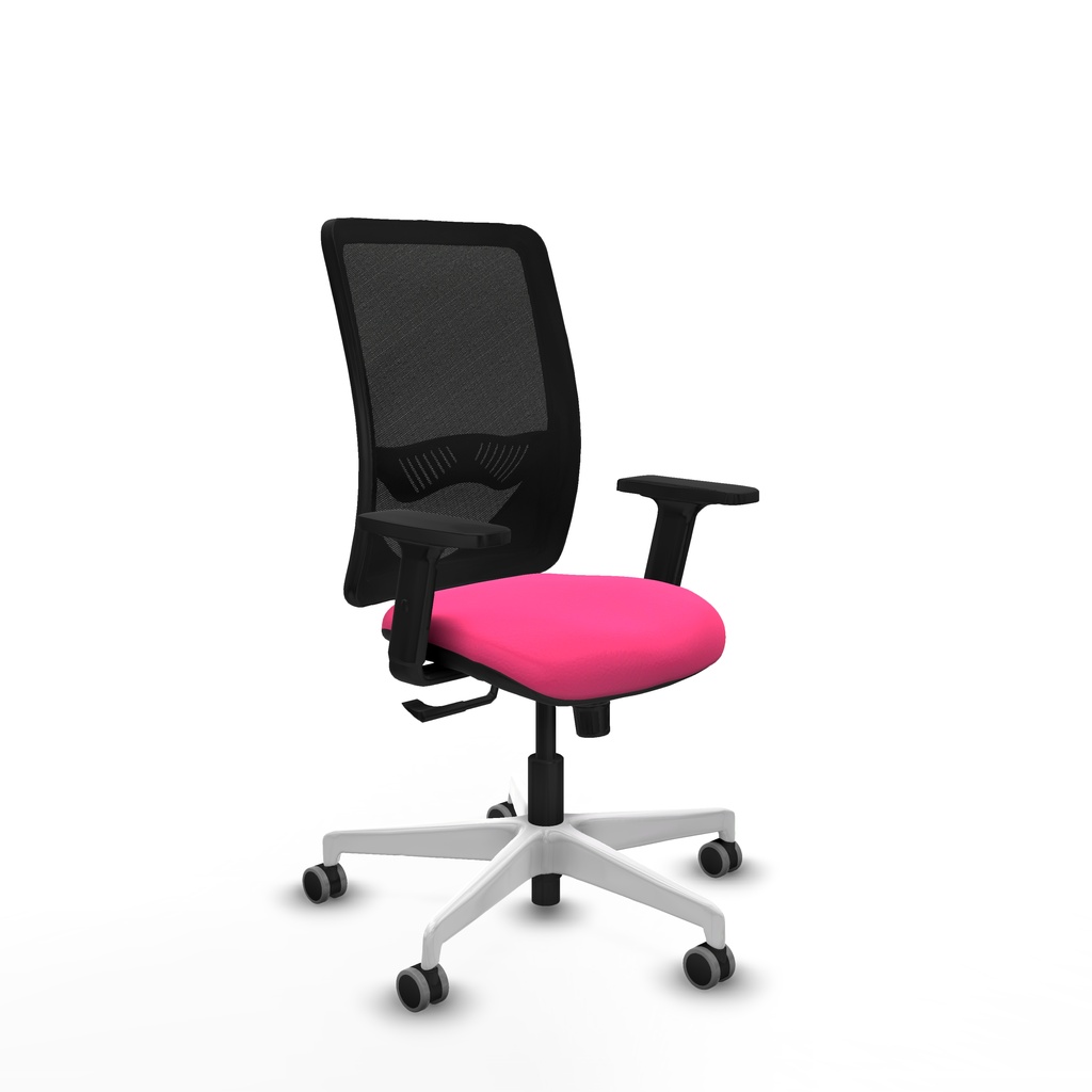 Zulema sincro malla negra similpiel rosa brazos 2D base blanca  ruedas 65mm engomadas