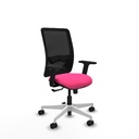 Zulema sincro malla negra similpiel rosa brazos 2D base blanca  ruedas 65mm nailon