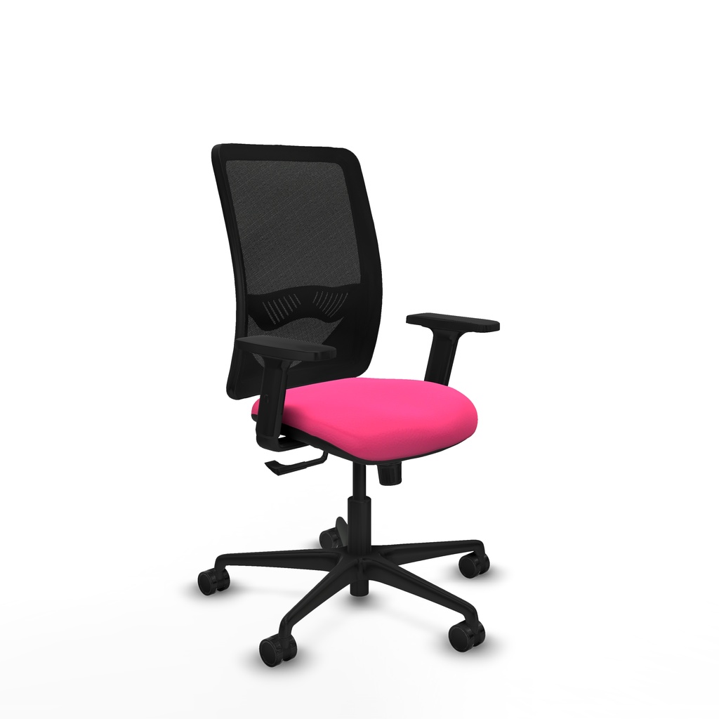 Zulema sincro malla negra similpiel rosa brazos 2D base nailon  ruedas 65mm nailon