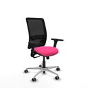 Zulema sincro malla negra similpiel rosa brazos 3D base aluminio  ruedas 65mm engomadas