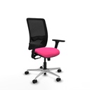 Zulema sincro malla negra similpiel rosa brazos 3D base aluminio  ruedas 65mm nailon